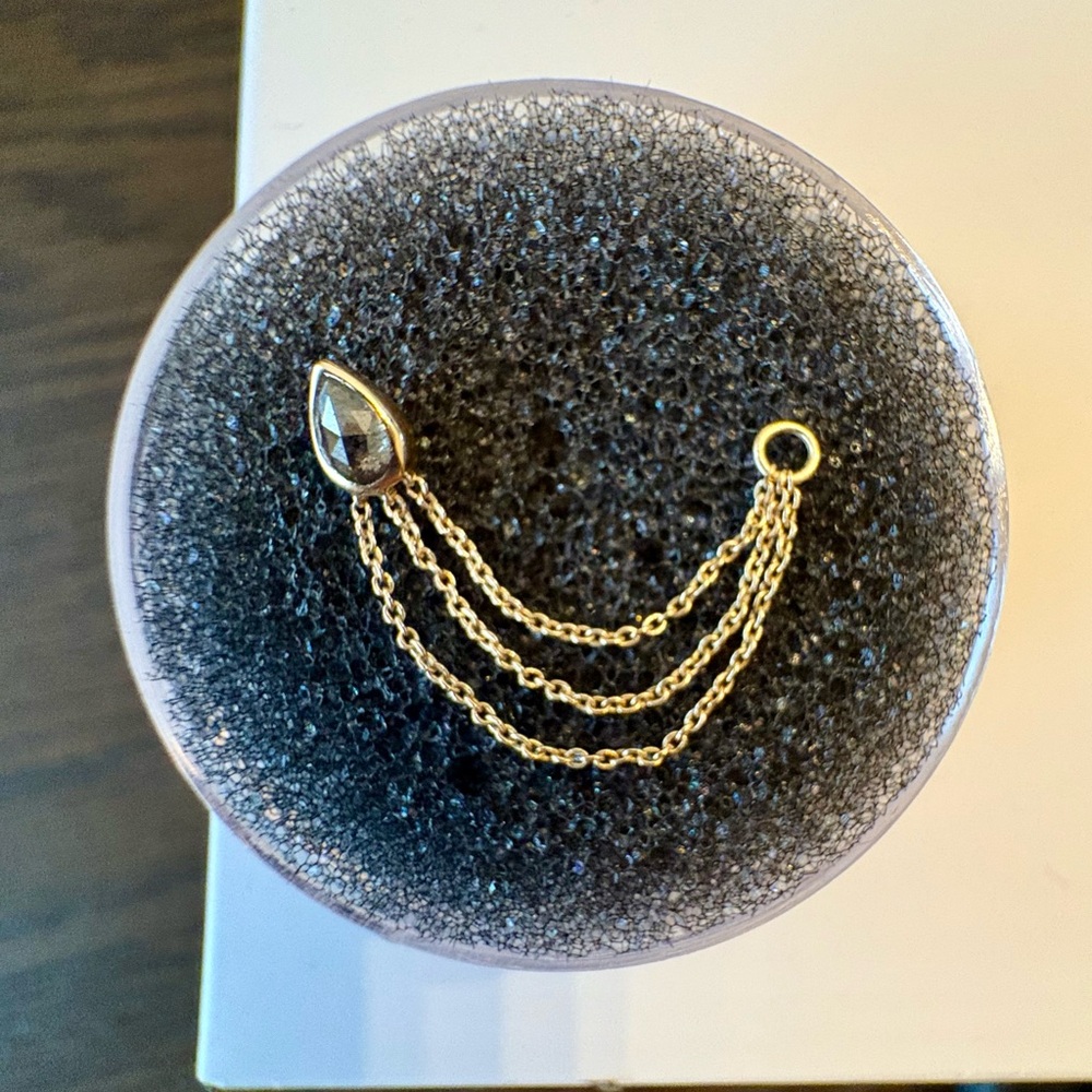 Modern Mood Salt & Pepper Diamond and Yellow Gold Threadless End